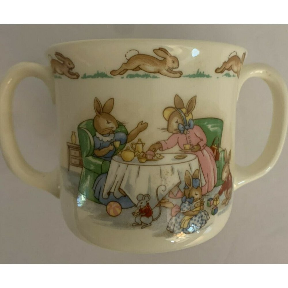 Royal Doulton Bunnykins 2-handled Mug childs cup Daisy Chains 1936 Fine China